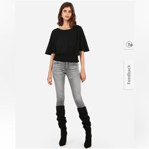 Express Mercer Black Slouchy Over the Knee Boots